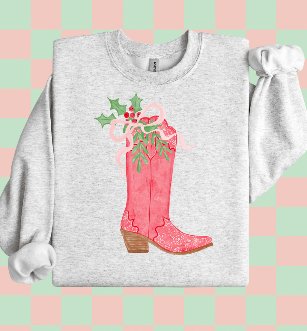 Pink Christmas Boot